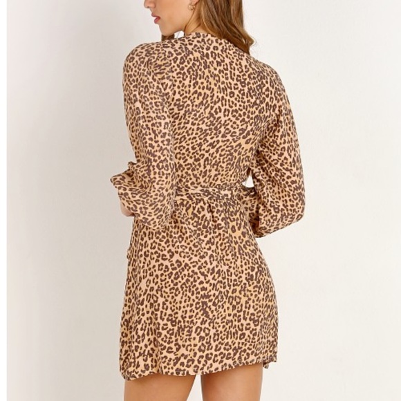 Faithfull The Brand Wrap Animal Print Dress - Picture 3 of 7